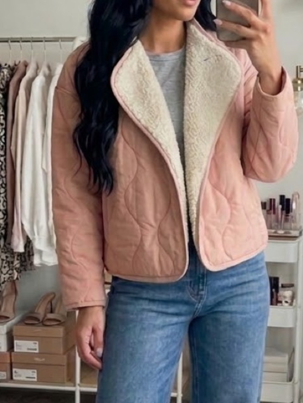 A.L.C. Emory Quilted Sherpa Faux Lined Jacket